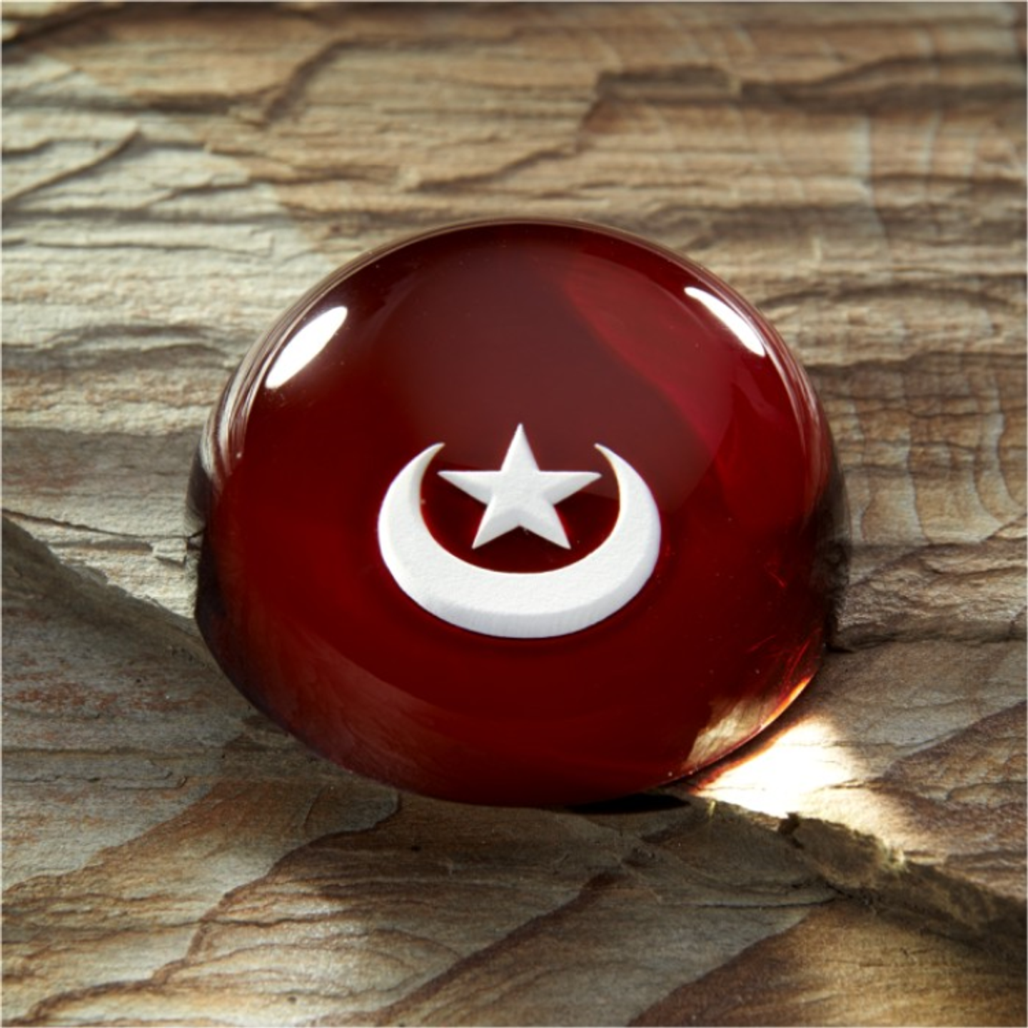 Cam Kağıt Ağırlığı 'Ay Yıldız'