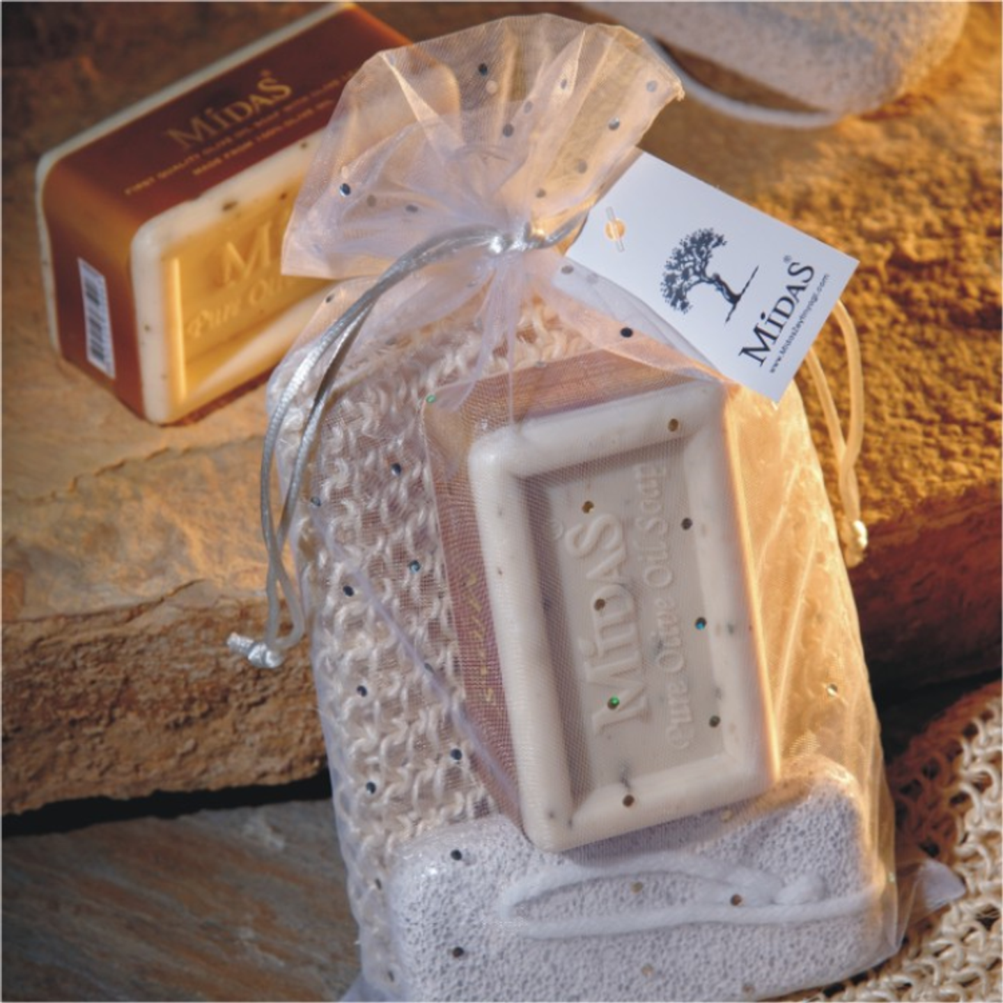 Natürel Lif + Zeytin Yapraklı Sabun + Topuk Taşı Seti