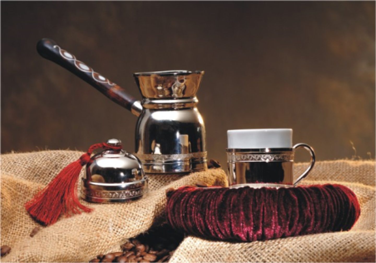 Sedef Kakmalı Cezve Kahve Seti