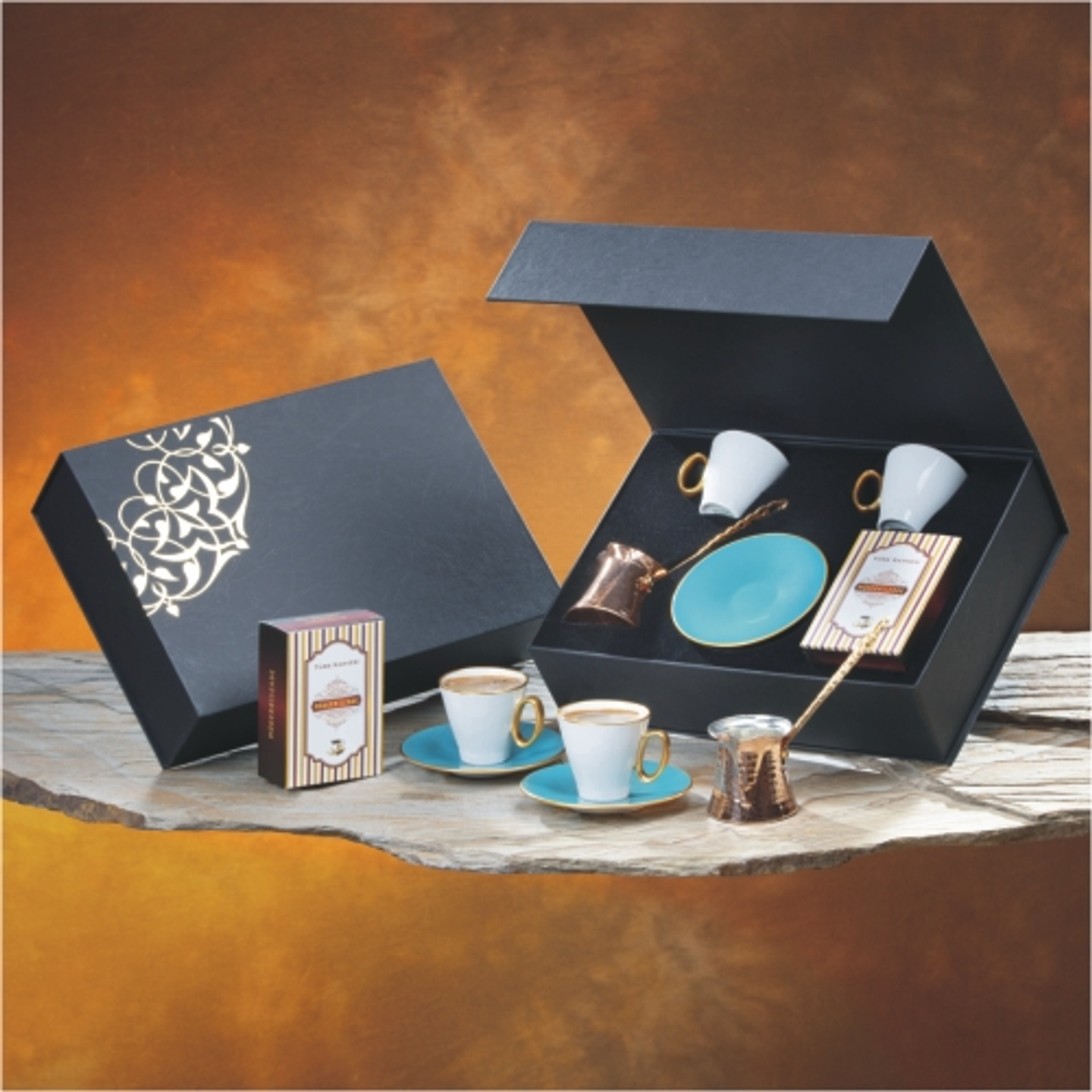 Turkuaz Cezveli Kahve Seti